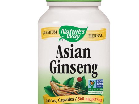 NATURES WAY - Asian Ginseng Root 560 mg - 100 Vegetarian Capsules For Sale