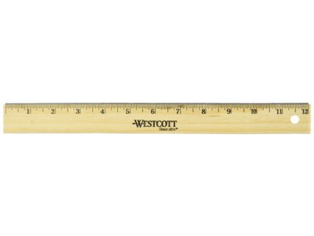 WESTCOTT - Wood School Ruler Scaled in 1 16 Inch - 12 Inch Cheap