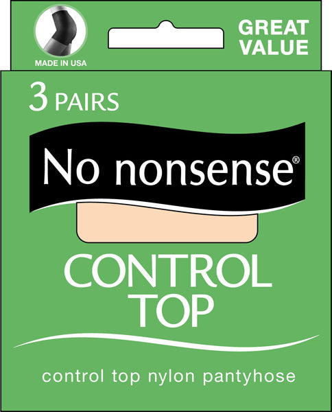 NO NONSENSE - Control Top Sheer Toe Pantyhose Size B Tan - 3 Pairs Cheap