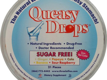 THREE LOLLIES - Queasy Drops Sugar Free - 21 Pieces Sale