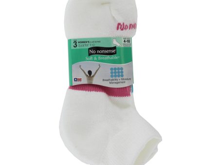 NO NONSENSE - Womens White Quarter Top Socks Cushioned Shoe Size 4-10 - 3 Pairs Hot on Sale