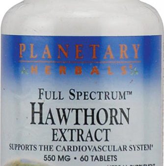 PLANETARY HERBALS - Hawthorn Extract Full Spectrum 550 mg - 60 Tablets Hot on Sale