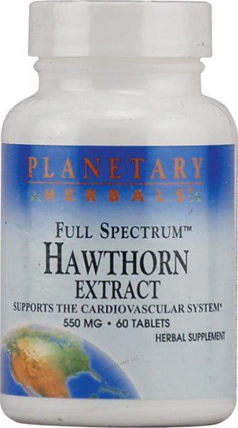 PLANETARY HERBALS - Hawthorn Extract Full Spectrum 550 mg - 60 Tablets Hot on Sale