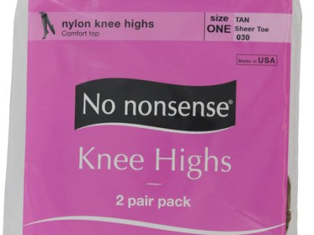 NO NONSENSE - Knee High Sheer Toe Tan Onesize - 2 Pair Pack Online