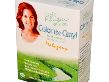 LIGHT MOUNTAIN - Color The Gray Natural Hair Color and Conditioner Mahogany - 7 oz. (198 g) Hot on Sale