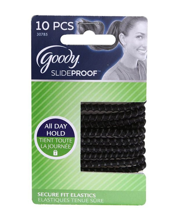 GOODY - Slide Proof Stayput Black Elastics 4 mm - 10 Elastics For Discount