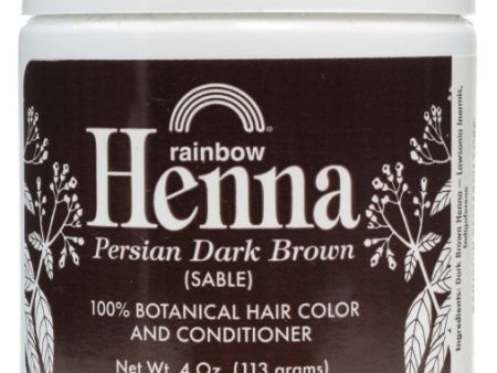 RAINBOW RESEARCH - Dark Brown Henna - 4 oz For Sale