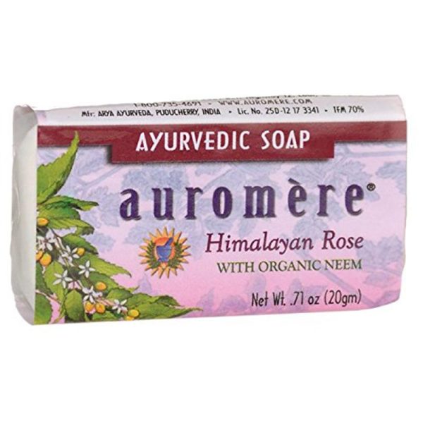 AUROMERE - Travel Size Ayurvedic Soap Himalayan Rose - 0.71 oz. (20 g) on Sale